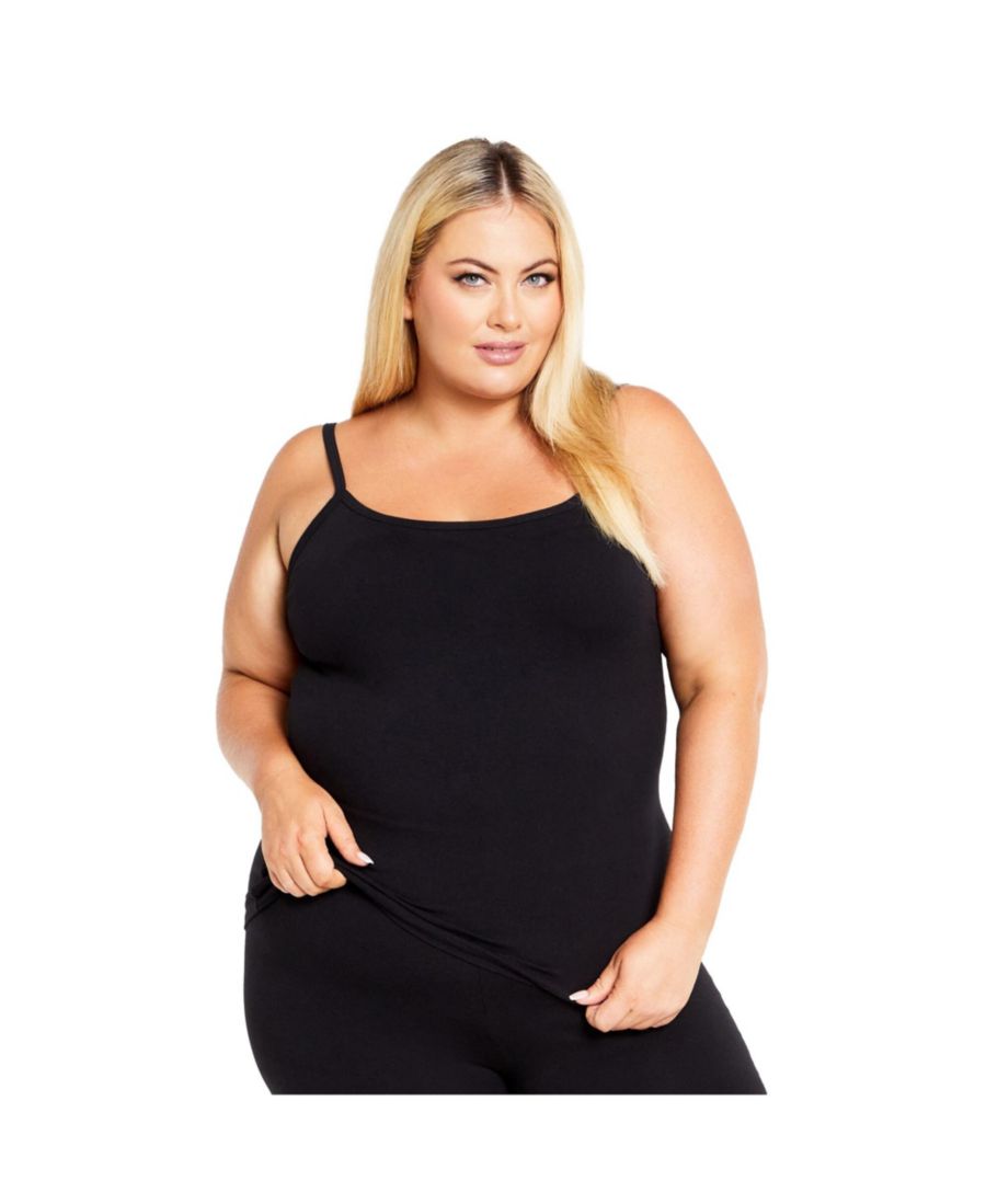 

Женская трикотажная майка большого размера из хлопка AVENUE, Black