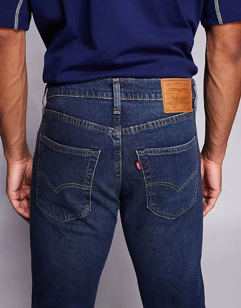 Джинсы Levi's 512 зауженного кроя, темного цвета — фото 4