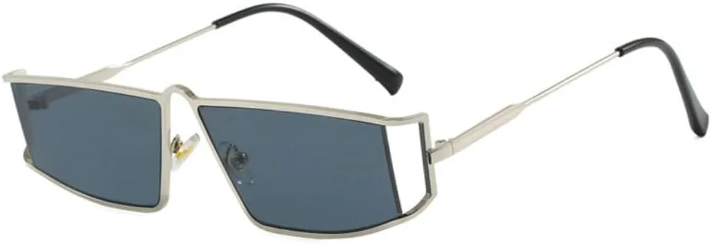 

Винтажные женские солнцезащитные очки в металлической оправе с полой внутренней частью, прямоугольные очки для вождения, мужские очки VRTRFFTR, Silver Black