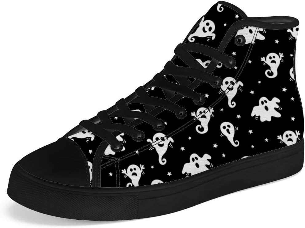 

Мужские и женские кеды Chebing с призрачным эффектом, высокие, на шнуровке, повседневные, черный