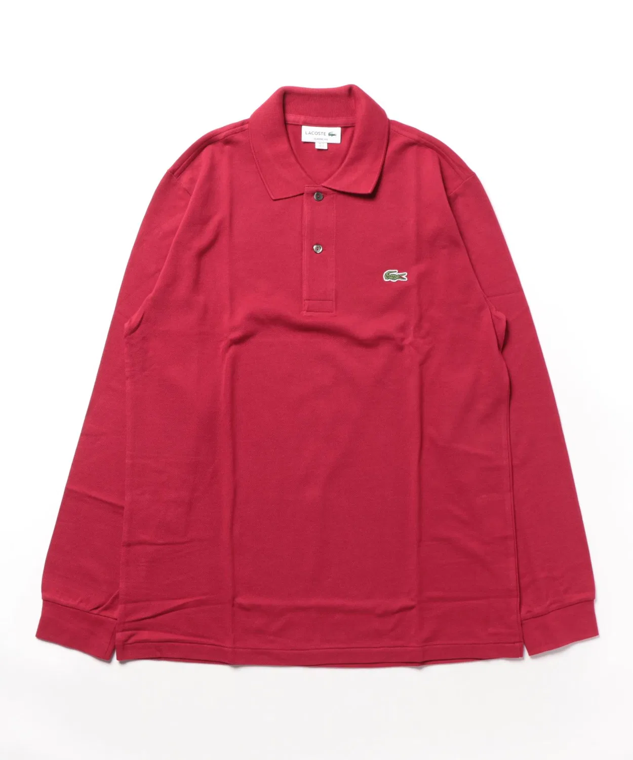 Поло Lacoste L1312LJ-99 с длинным рукавом, хлопок, бордовый