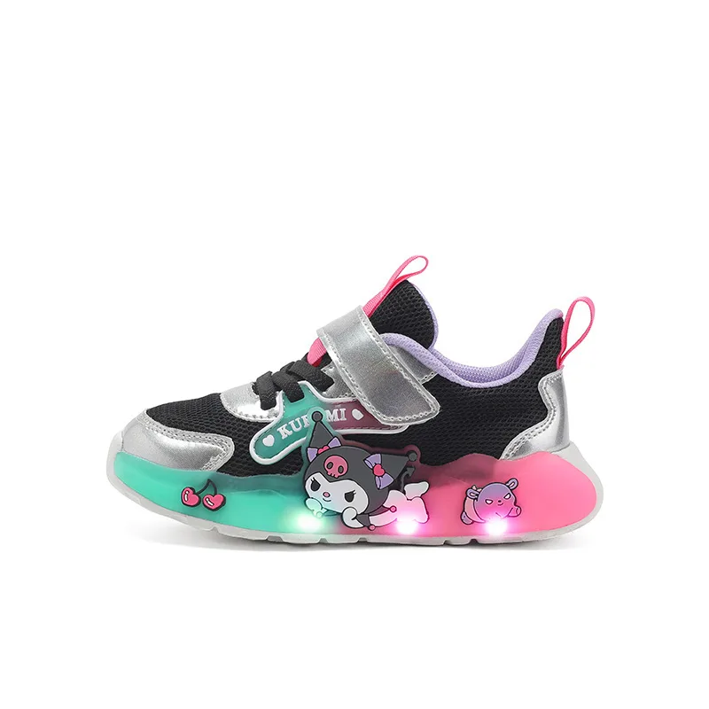 Hello Kitty Hello Kitty Abrasion Resistant Rebound Breathable Lightweight Cushioning Low top детские кроссовки для бега Sanrio, черный серебро-kuromi