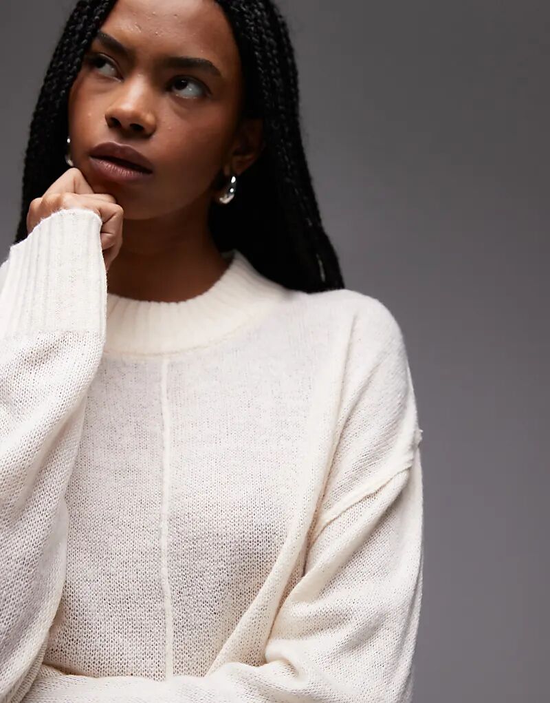 

COLLUSION трикотажный свитер с круглым вырезом кремового цвета