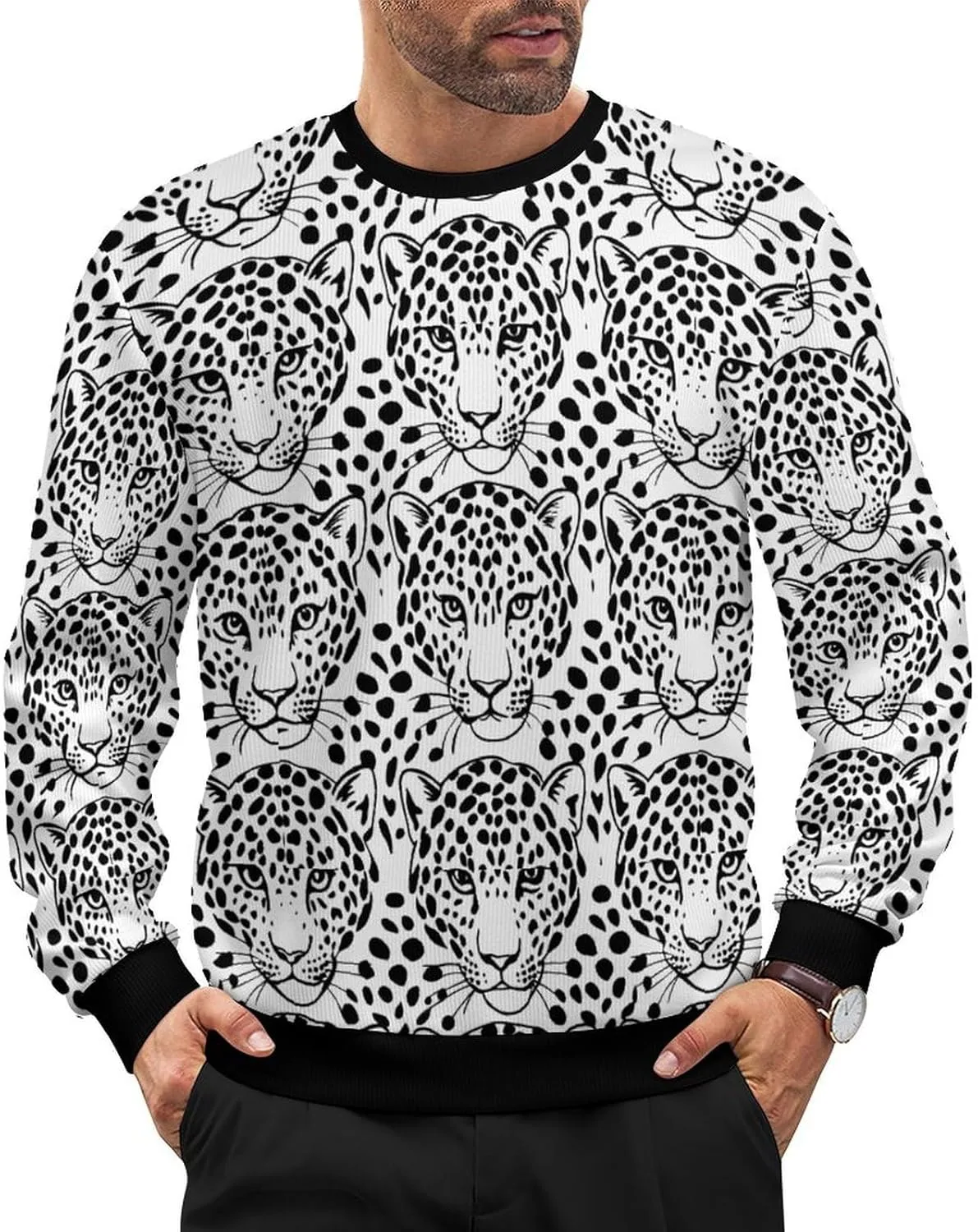 

Мужской оверсайз свитер с цветочным принтом HLSDFRES