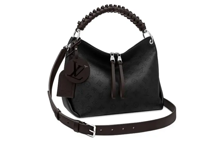 

LOUIS VUITTON Баг Бурго Кожаный Хобо Сумка через плечо Средний размер Женская Черная