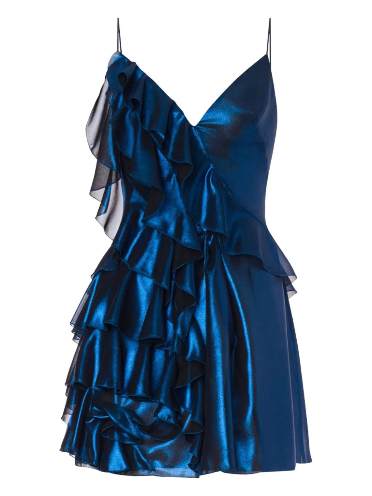 

Мини-платье с атласной отделкой Alberta Ferretti, синий
