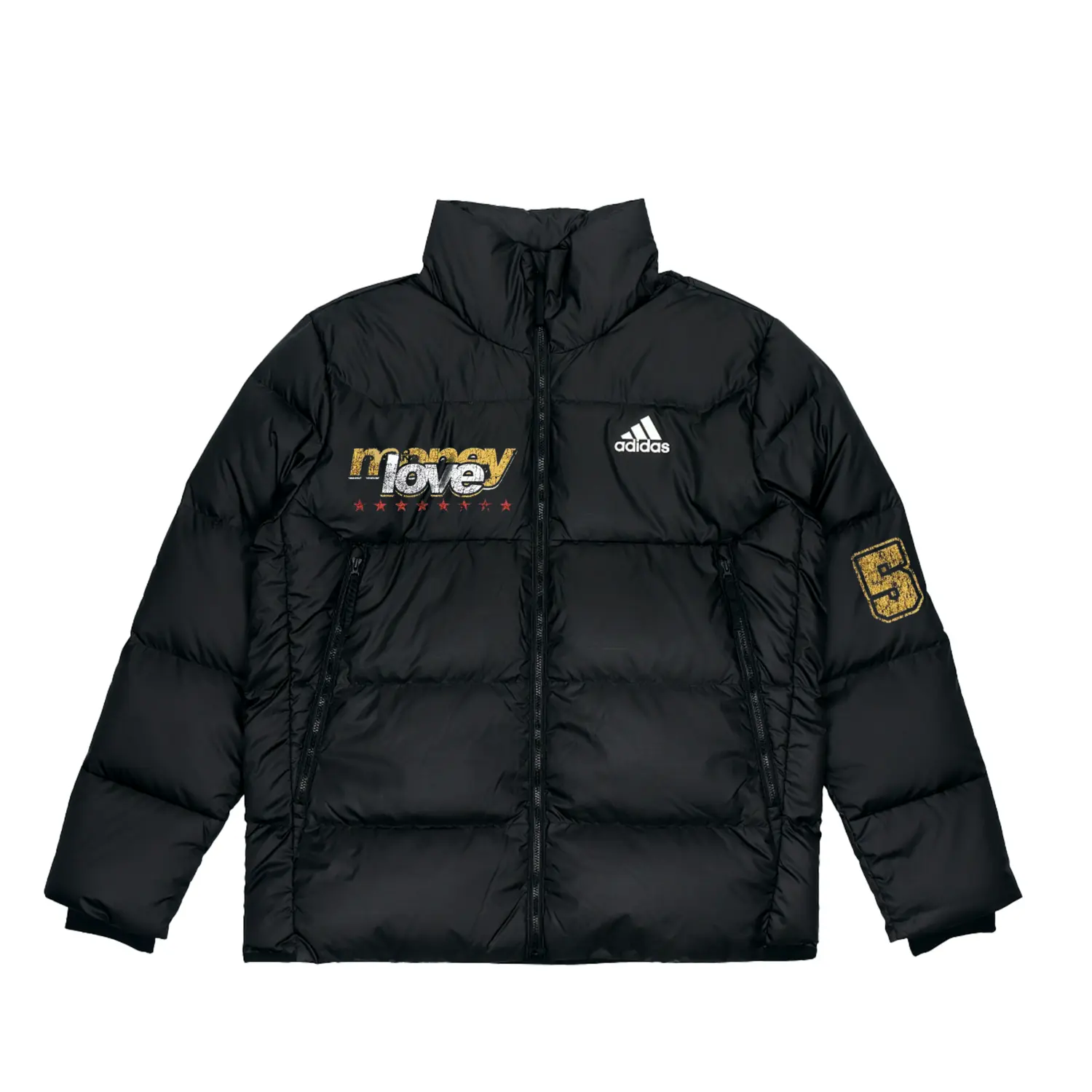 Adidas Пуховик Unisex Black с воротником стойкой — фото 3