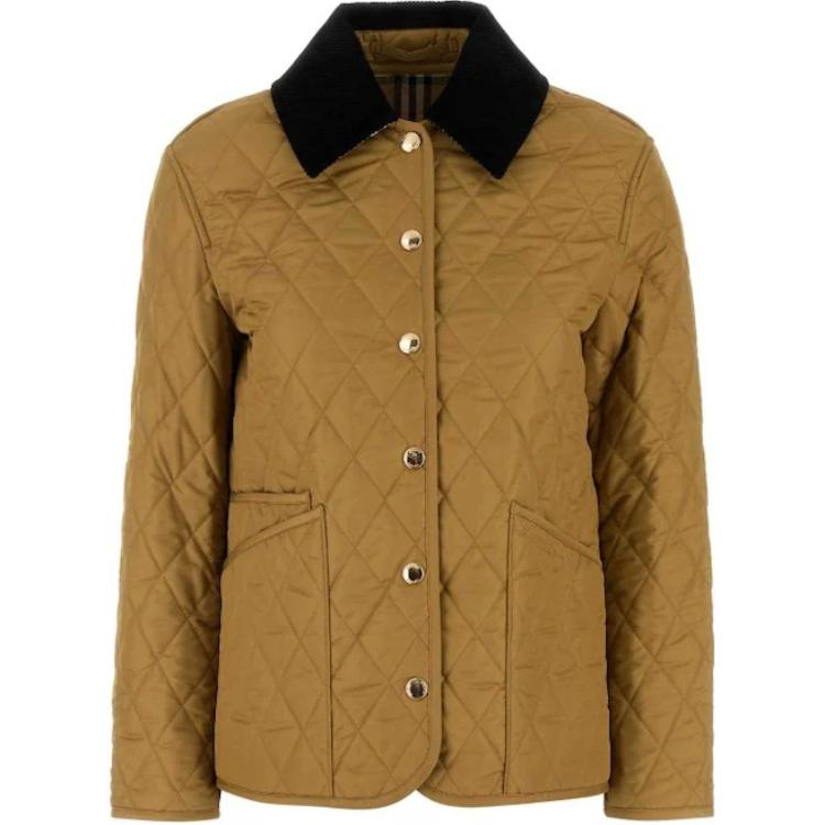 

Куртка стеганая с вышитым логотипом Burberry, коричневый