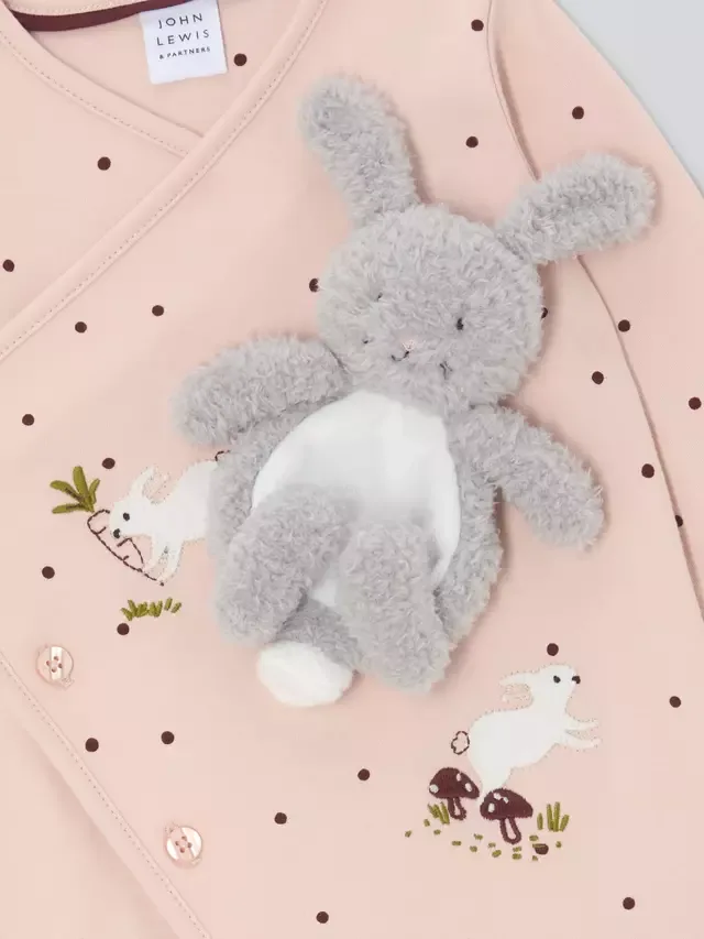 Комплект из мягкой игрушки-зайчика и пижамы, розовый John Lewis — фото 3