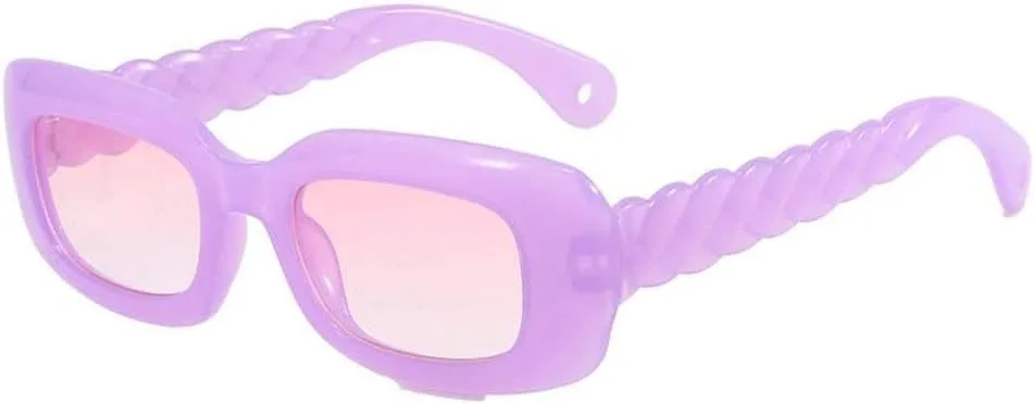 

Солнцезащитные очки формы 2026 для мужчин и женщин, стильные, с закрученными дужками, женские солнцезащитные очки для фотосессий, фиолетовые MTZJH, One Color