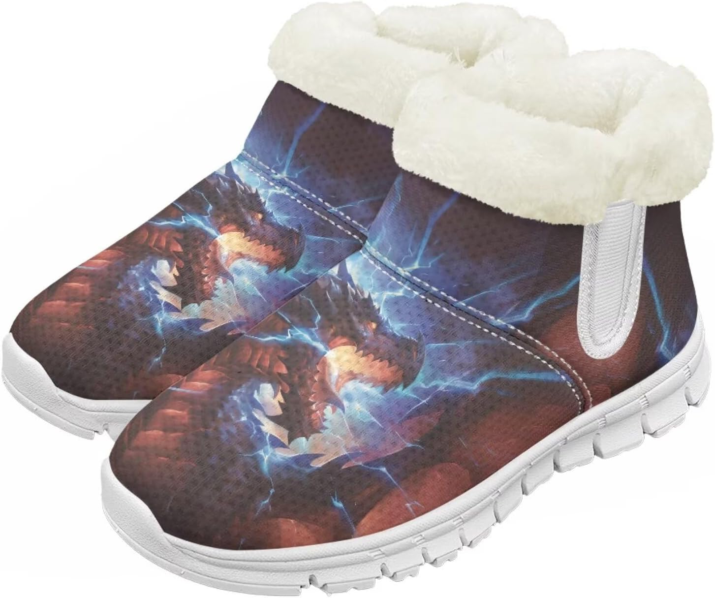 

Детские зимние сапоги для девочек, водонепроницаемые, противоскользящие, для холодной погоды, с искусственным мехом, походные ботинки Goronwyfloyd, Lightning Dragon