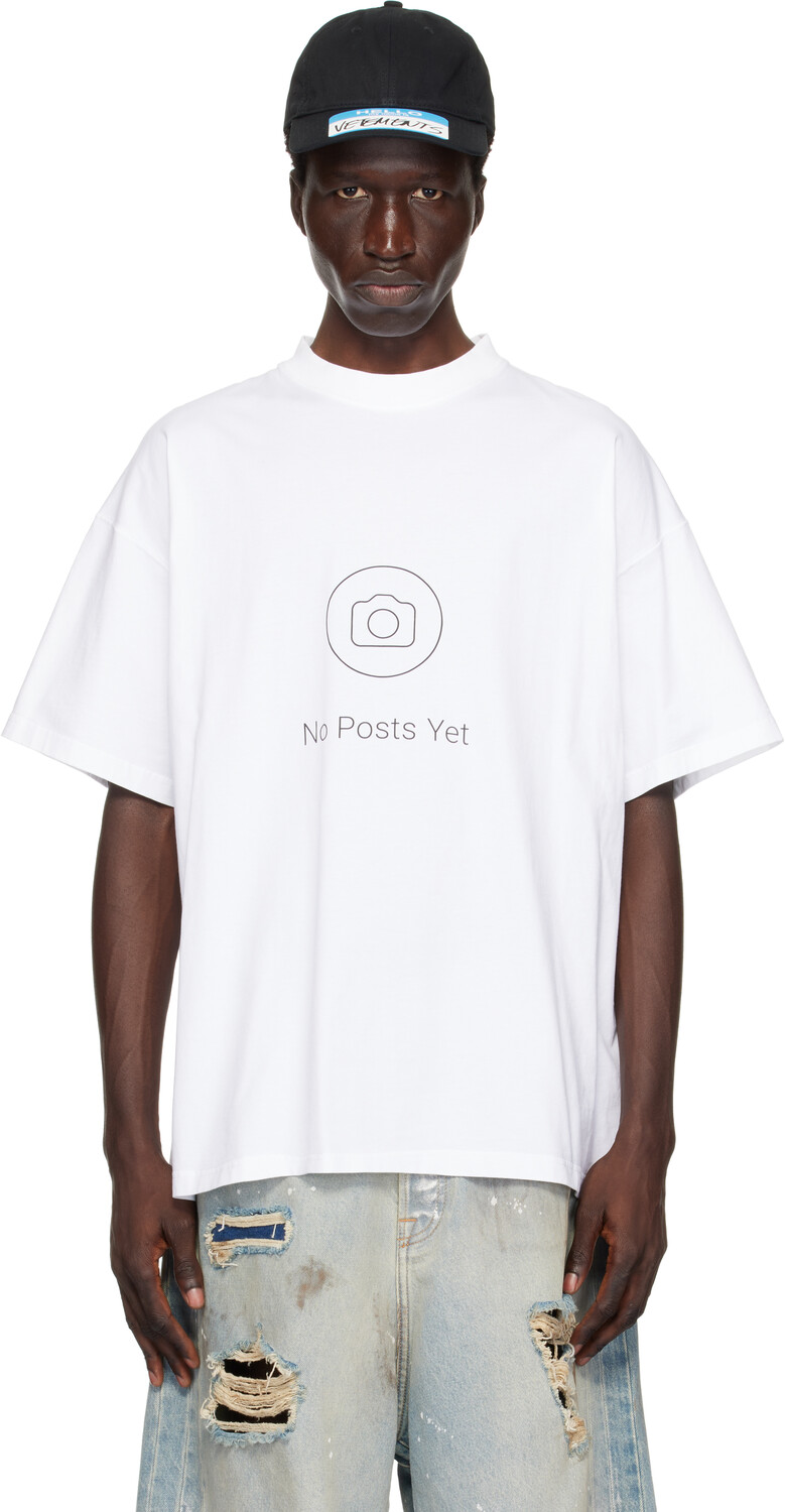 

Обычная футболка «No Posts» VETEMENTS, белый