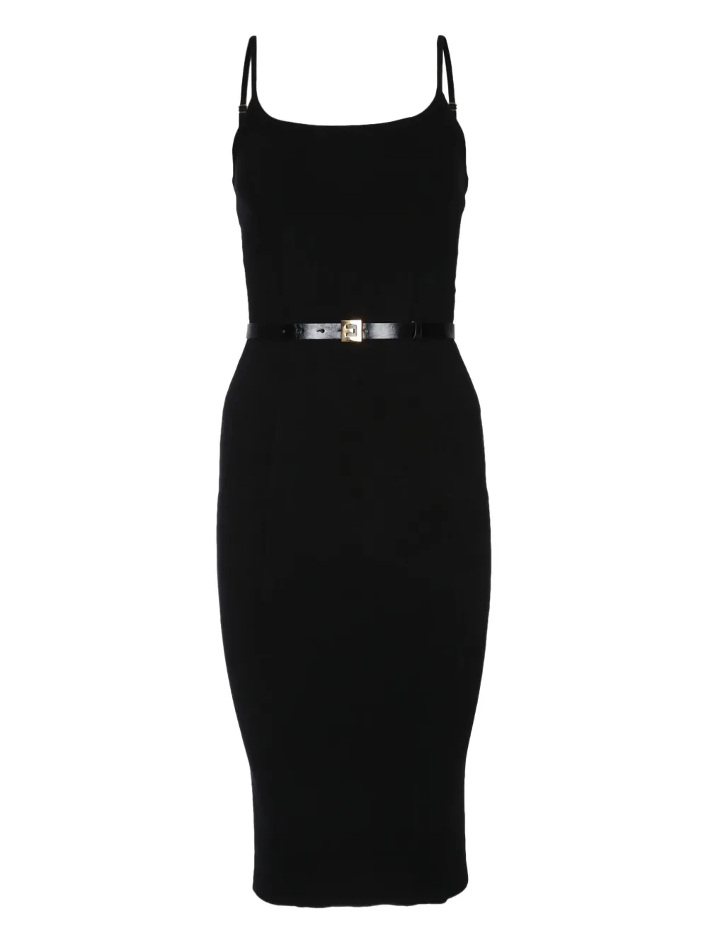 

Трикотажное платье с поясом Elisabetta Franchi, черный
