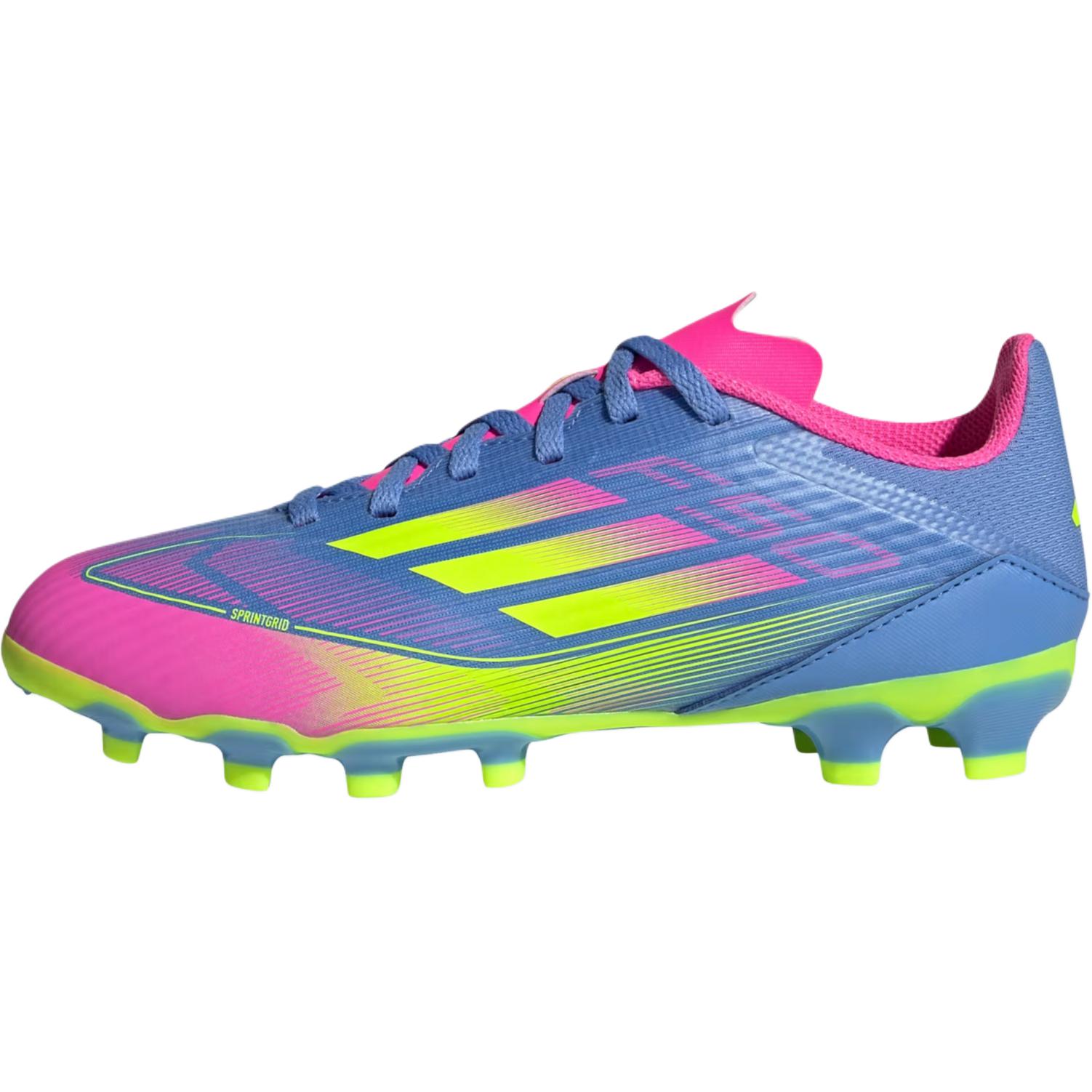 Adidas Детские футбольные бутсы KidsF50 League Slip Resistant Abrasion Resistant low top синие и розовые