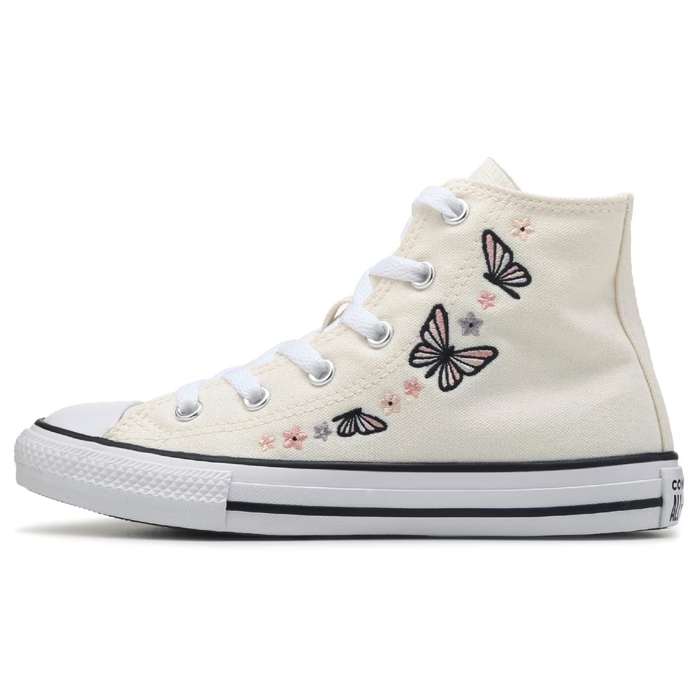 Детские кеды chuck taylor all star высокие little kid Converse, off white butterfly — фото 3