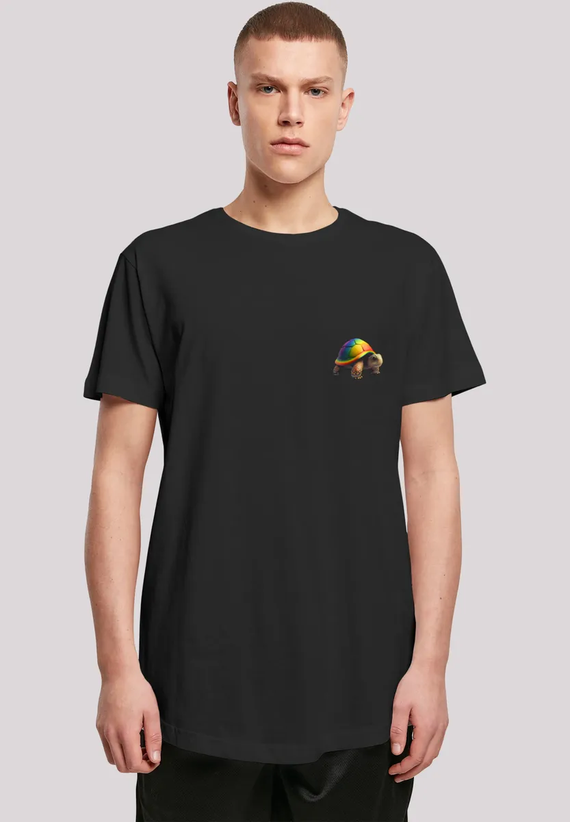 

F4NT4STIC Футболка "Rainbow Turtle LONG TEE", принт, черный