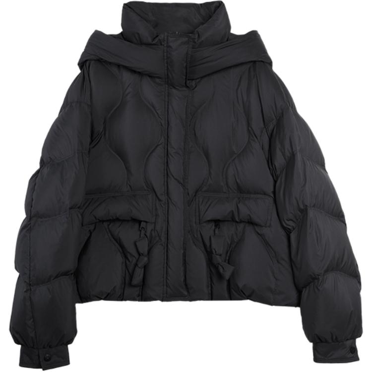 

ELLE Пуховик женский черный с капюшоном