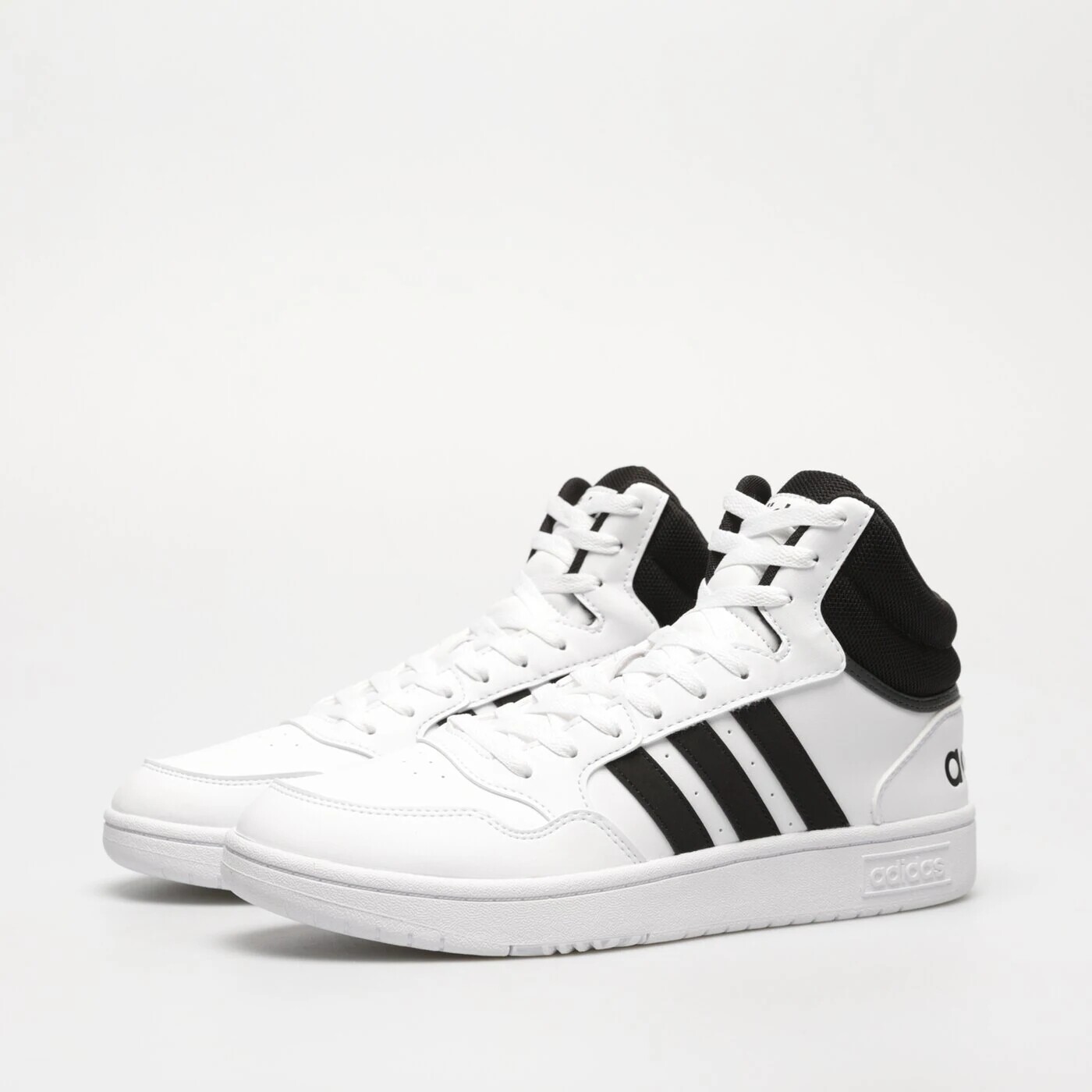Кроссовки высокие Adidas Hoops 3.0, белый / черный — фото 4