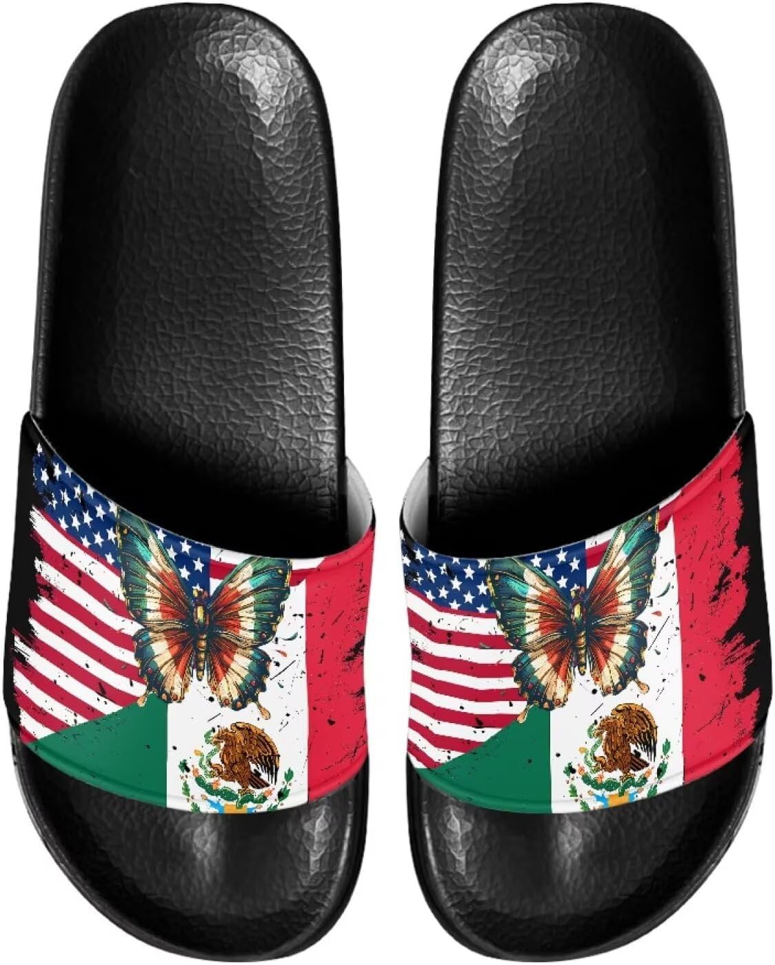 

Спортивные сандалии с открытым носком Psesaysky, American Flag Mexican Flag Butterfly