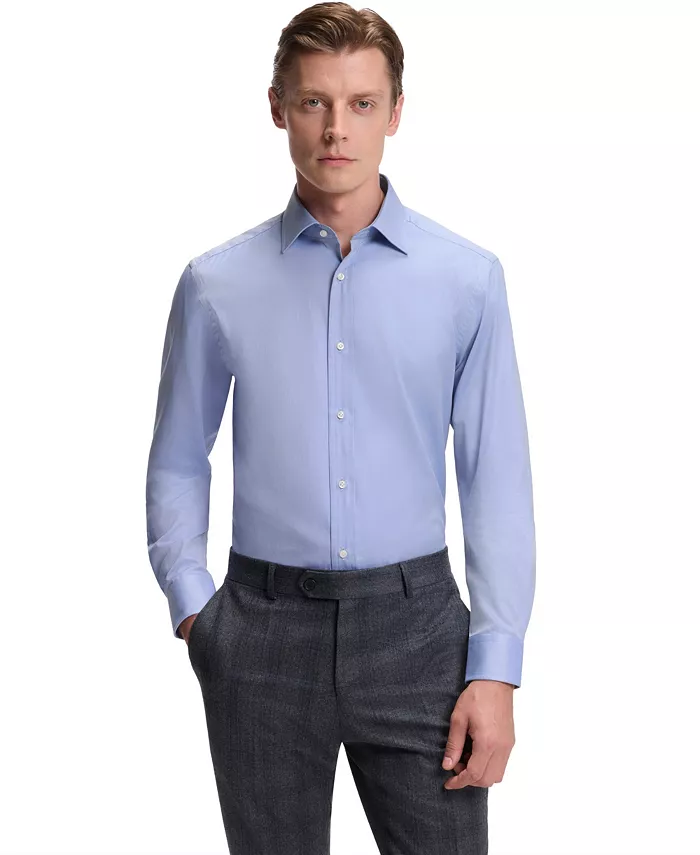 

Мужская рубашка BECKHAM x BOSS Oxford Cotton Slim-Fit Hugo Boss, синий