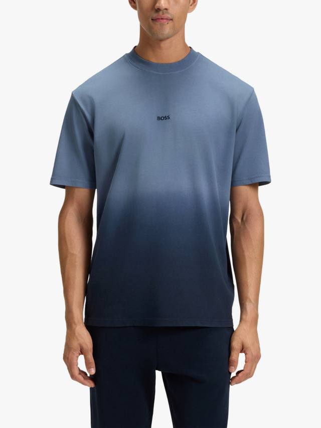 

BOSS футболка с воротником-поло из хлопка с эффектом омбре HUGO BOSS, Open Blue