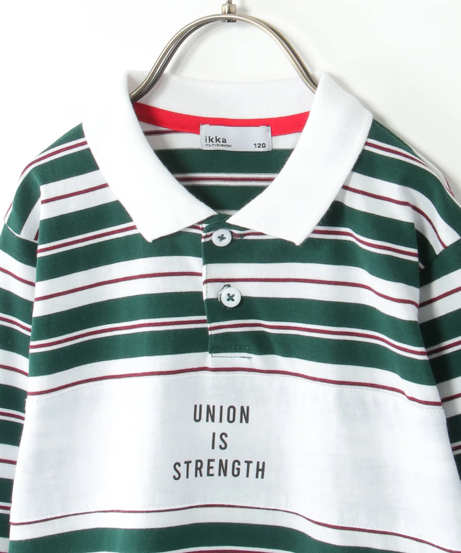 Детская футболка с полосками и контрастной вставкой ikka Lagashirts зеленый — фото 4