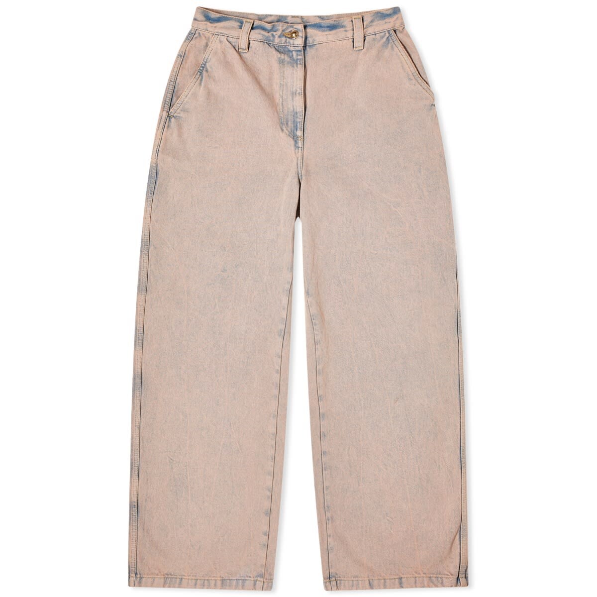 

Джинсы Palm Angels Overdye Logo Wide Leg Jeans, розовый