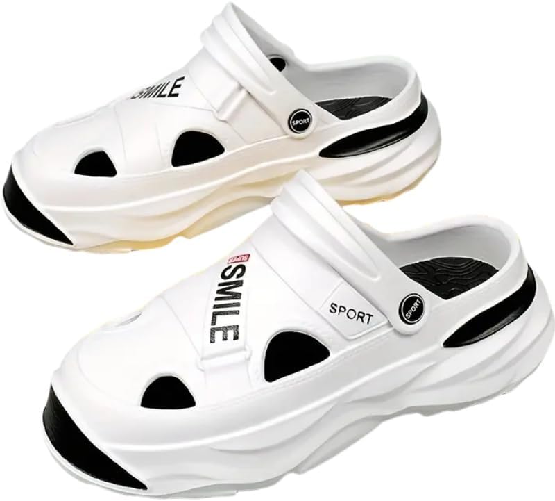 

Мужские однотонные сабо, удобные, с нескользящей, дышащей мягкой подошвой из EVA, для повседневного ношения Fmshi, белый/черный