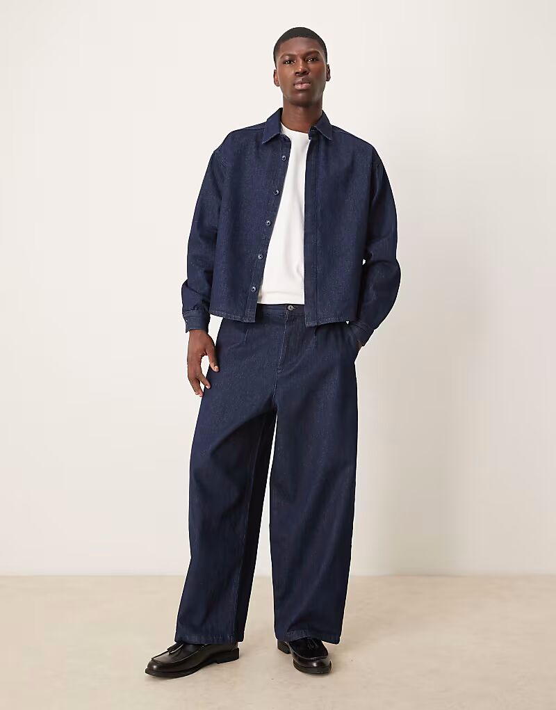 

Джинсы-баллоны ASOS DESIGN Coord с элегантными складками цвета индиго