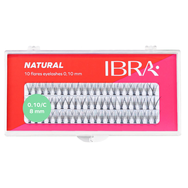 

Пучки ресниц 8 мм, 60 шт./1 упаковка. Ibra Makeup Natural
