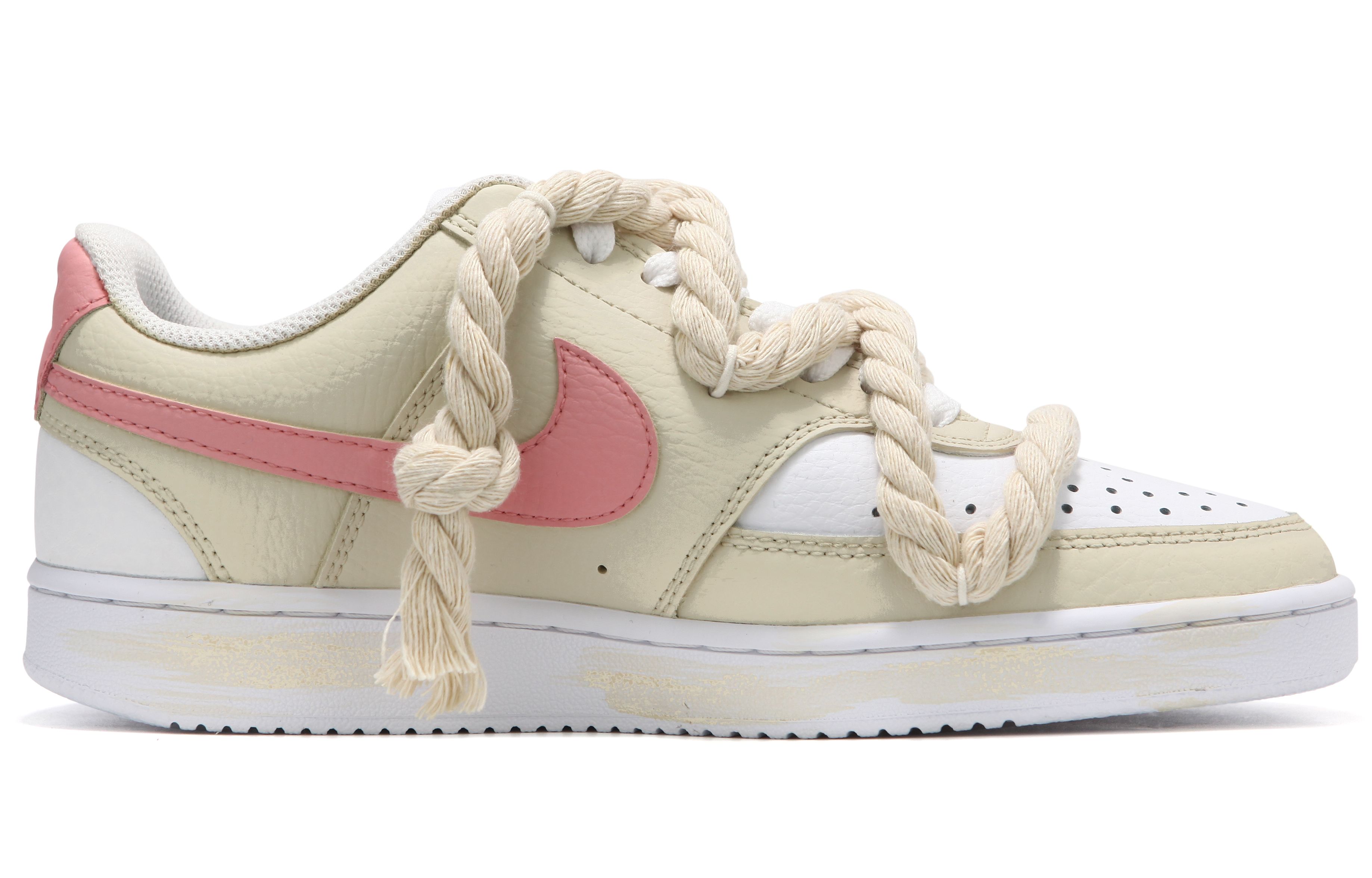 

Кроссовки Nike Court Vision 1 Skateboard Shoes Women's Low-Top Beige Pink