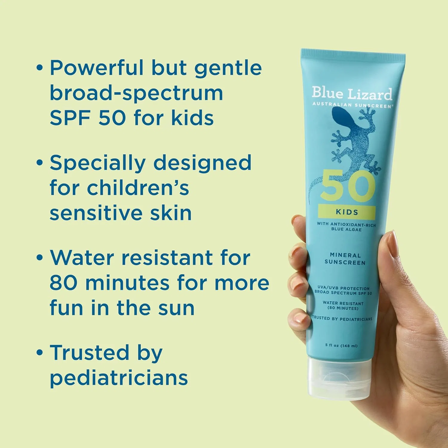 Детский солнцезащитный лосьон Blue Lizard Australian Sunscreen SPF 50+, 5 унций, крем — фото 3