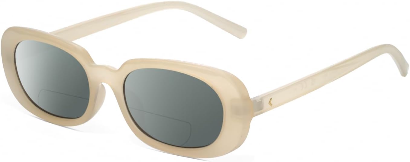 

Солнцезащитные очки для чтения Calabria K+K VANESSA овальной формы с поляризованными линзами и бифокальной оправой, модные дизайнерские очки для чтения с бифокальными линзами, Milky Beige Crystal/Smoke Grey Lens