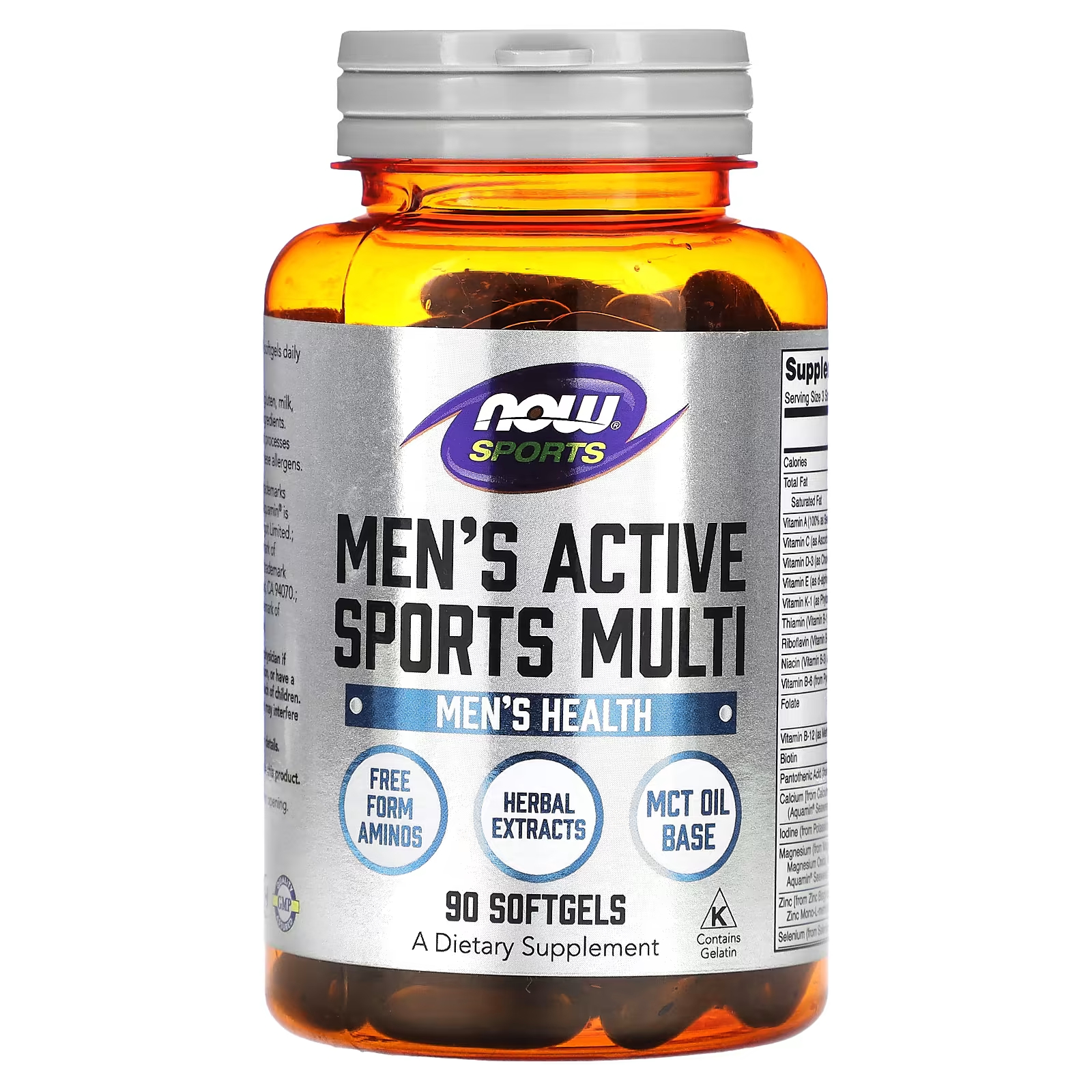 

NOW Foods Sports Мужские мульти-активные спортивные капсулы, 90 мягких таблеток