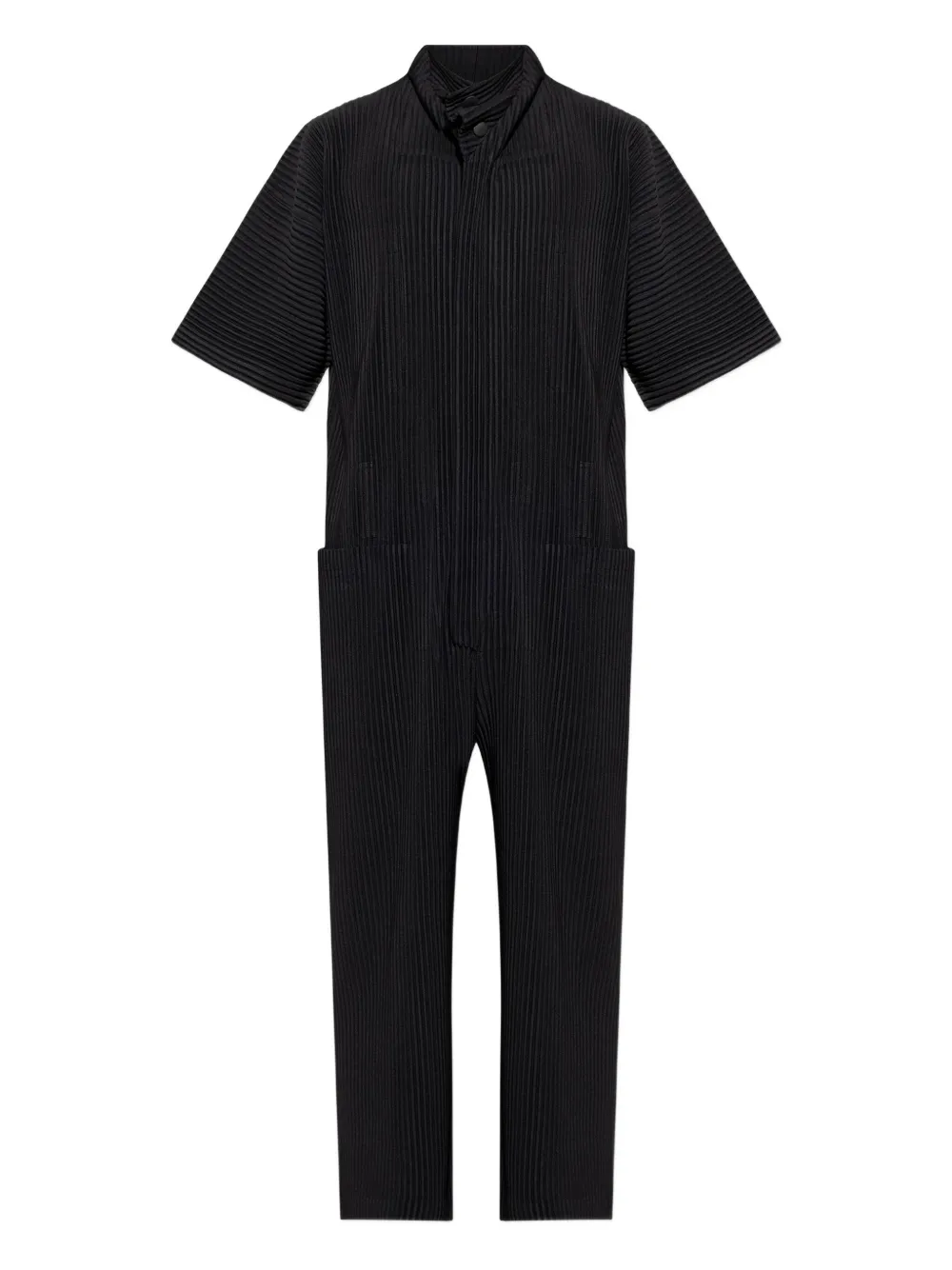 

Плиссированный комбинезон с короткими рукавами Homme Plissé Issey Miyake, черный