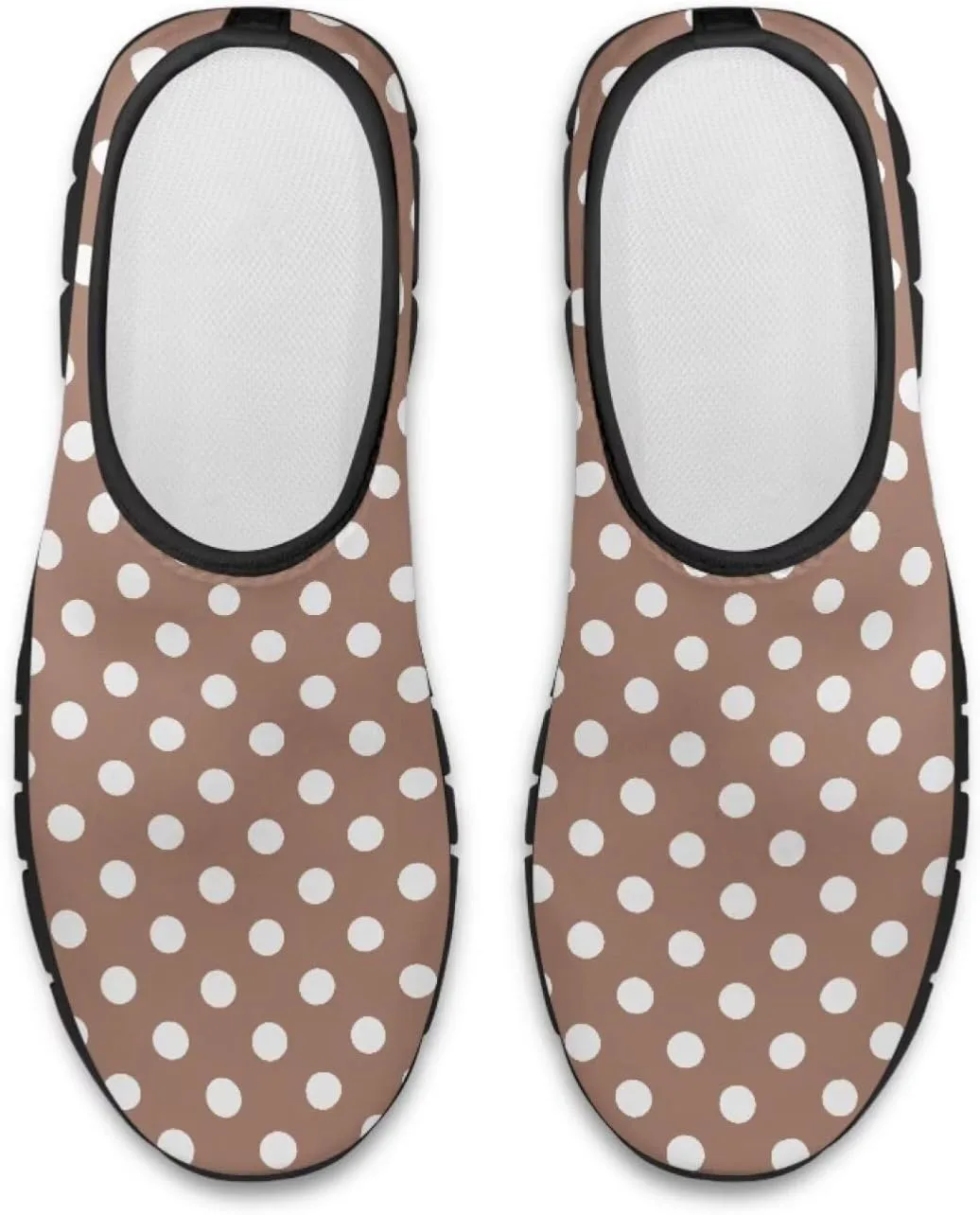 Женские кроссовки Howilath Slip on, дышащие повседневные лоферы для бега, удобная обувь без шнурков с противоскользящей подошвой, белый/коричневый — фото 3