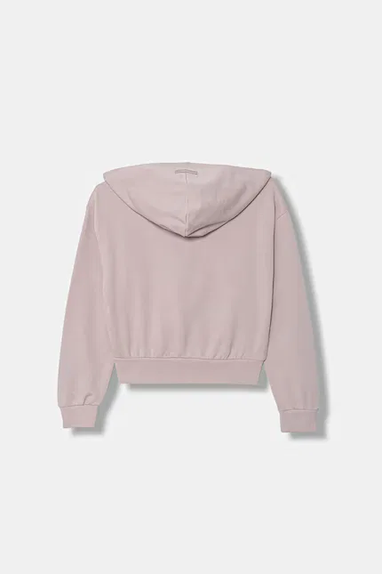 Кофта детская на молнии хлопковая United Colors of Benetton, розовый — фото 2