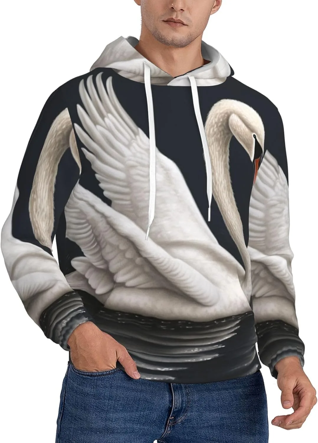 

Мужская флисовая толстовка с капюшоном White Swan KKLWEGU