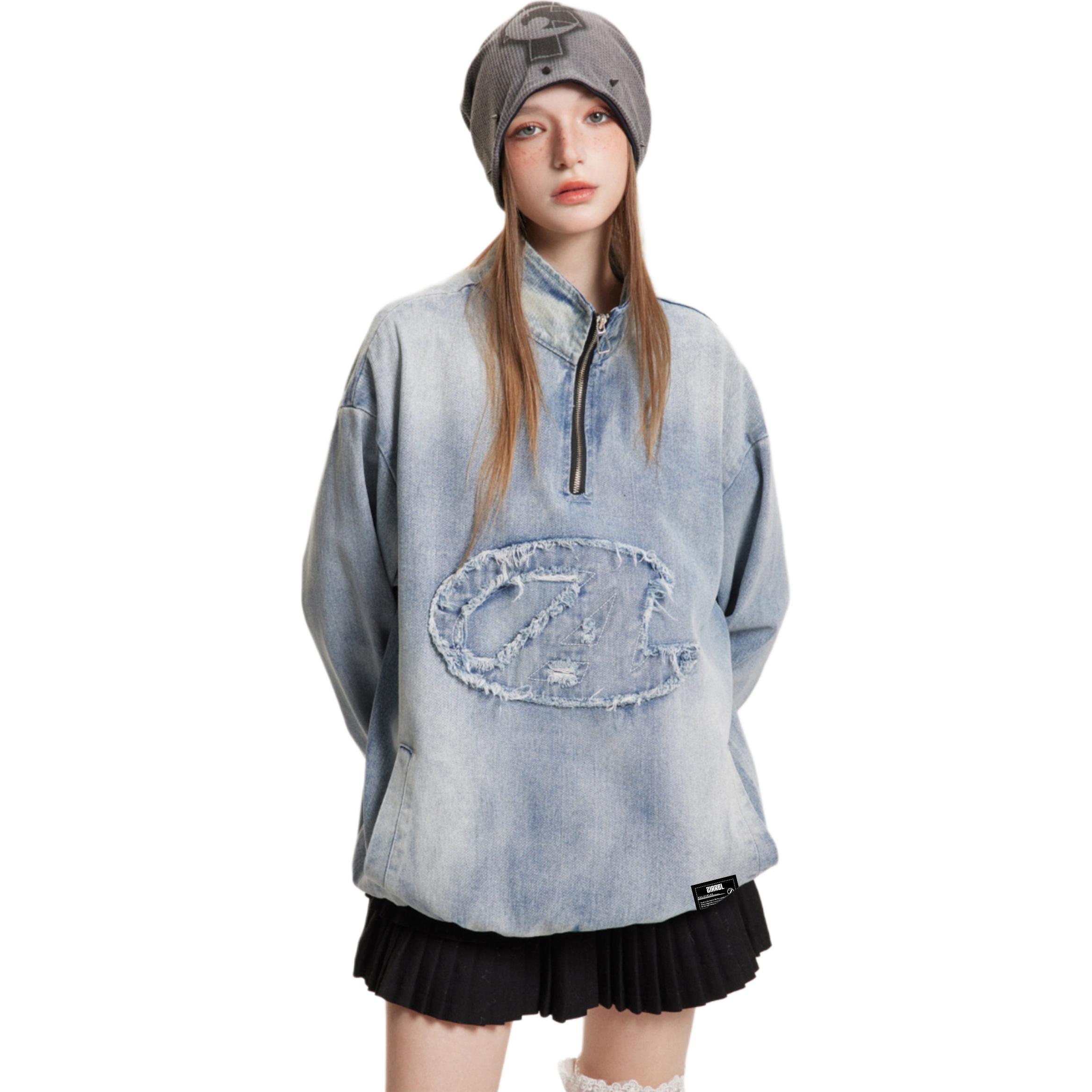 

ZIAREL Свитшот Unisex Blue [Removable Logo] с отложным воротником