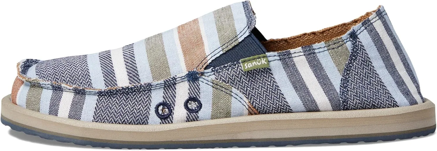 Мокасины мужские Sanuk, Navy Stripe — фото 4