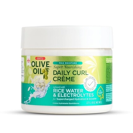

Olive Oil Max Moisture Super Nourishing Daily Curl Creme с рисовой водой и электролитами 8,0 унций Ors