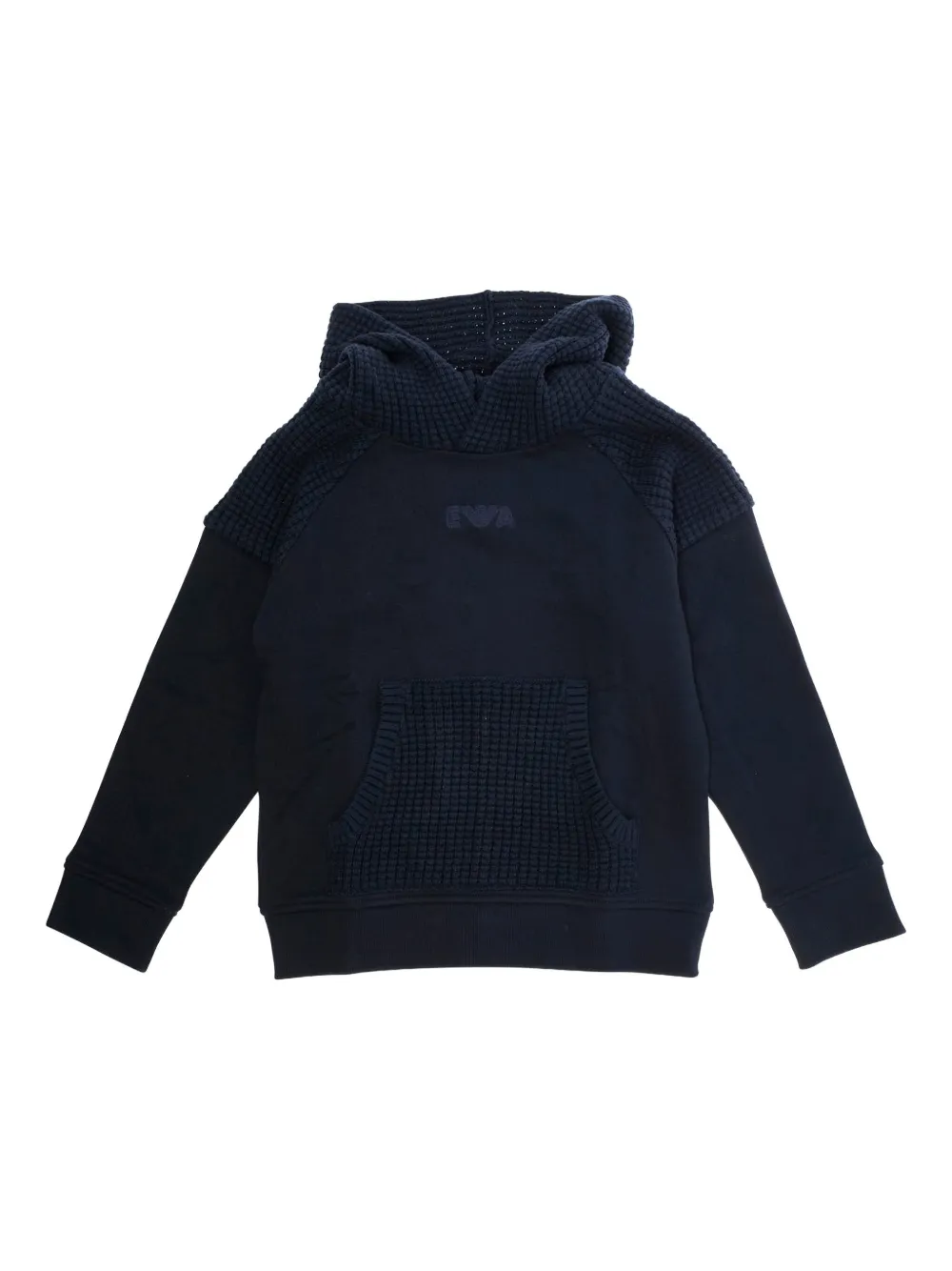 

Текстурированная толстовка с капюшоном Emporio Armani Kids, синий
