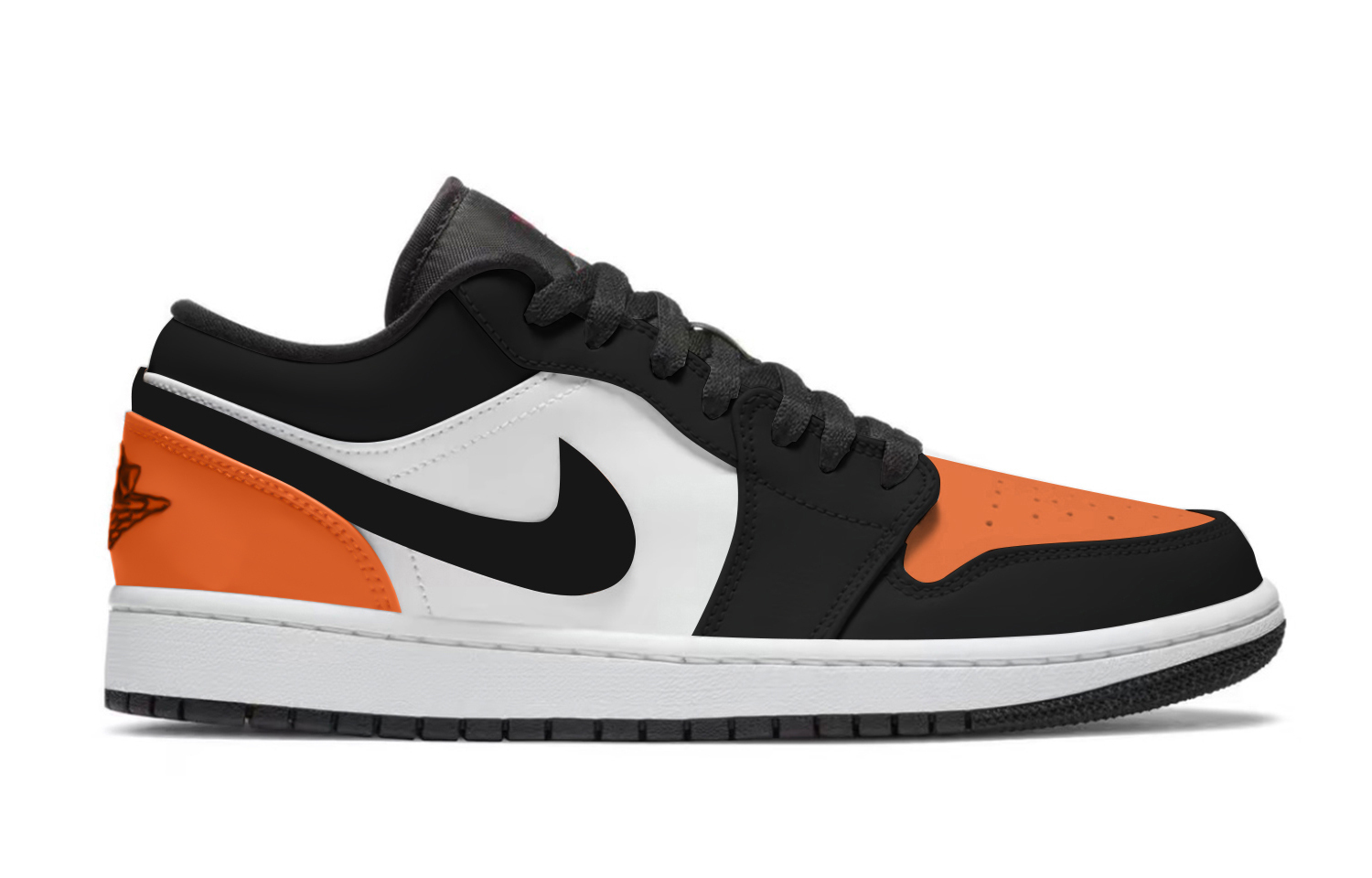 Air 1 Black Orange противоскользящие износостойкие низкие детские баскетбольные кроссовки Orange Jordan, черный оранжевый — фото 3