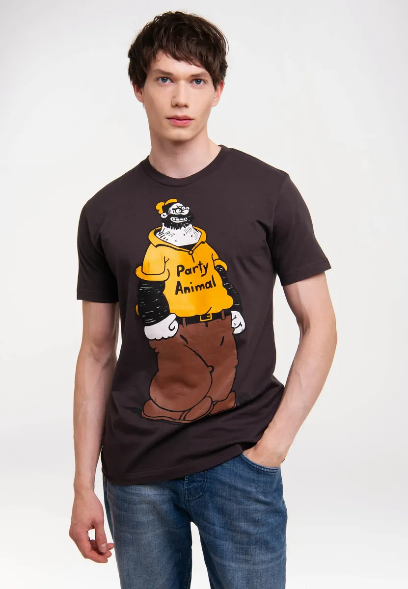 

Logoshirt Футболка "POPEYE - PARTY - ANIMAL", с забавным принтом, серый