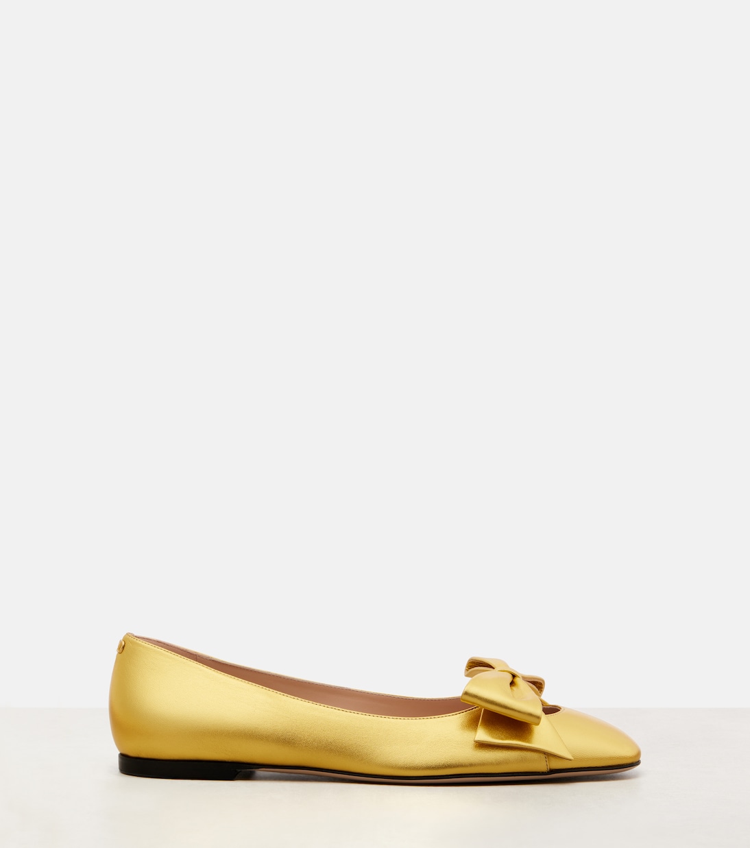 Балетки Bowow из металлизированной кожи Valentino Garavani, Old Gold — фото 4