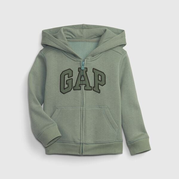 

Толстовка на молнии с капюшоном и вышитым логотипом Gap, зеленый