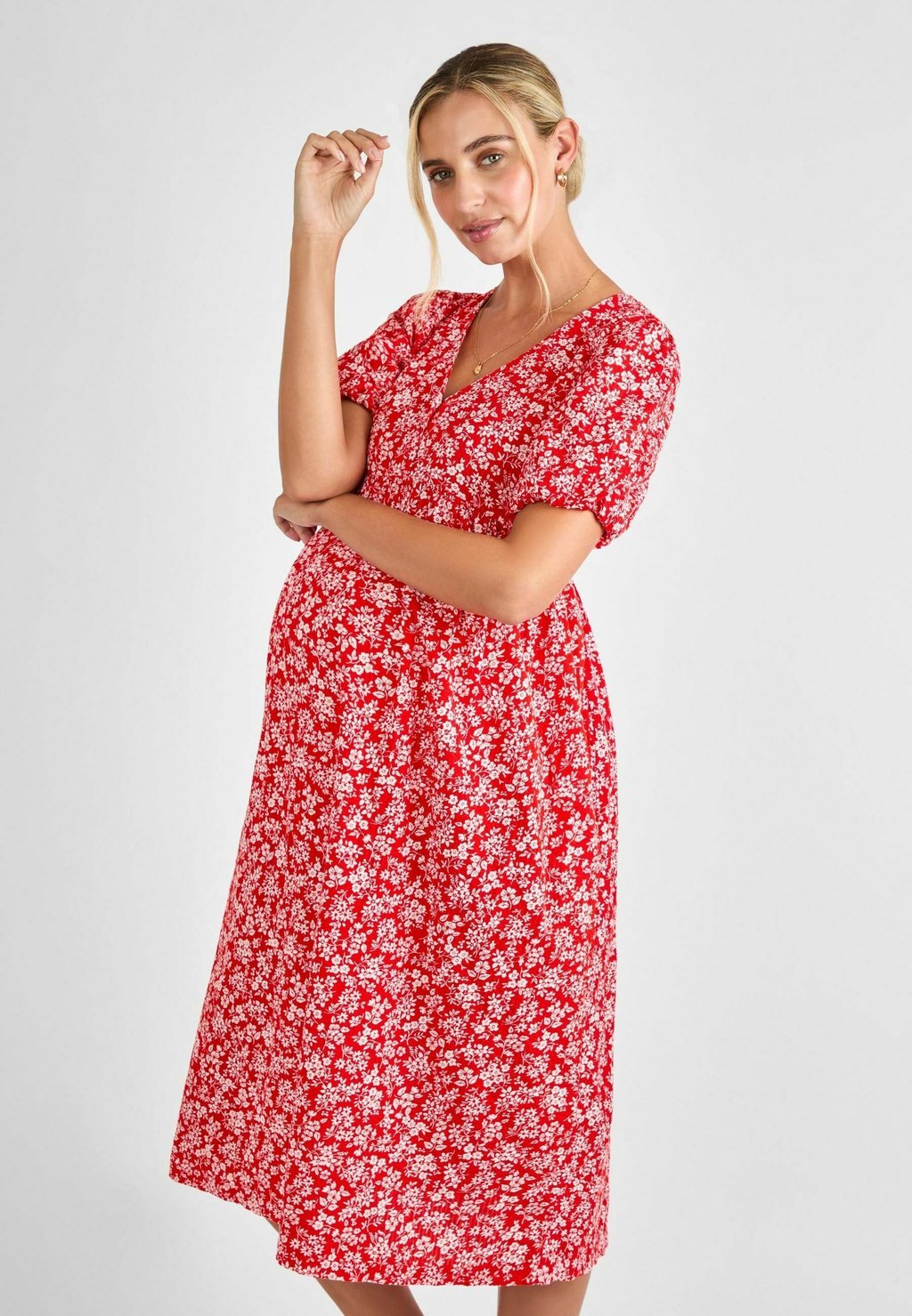 

Повседневное платье FLORAL JoJo Maman Bébé, красный