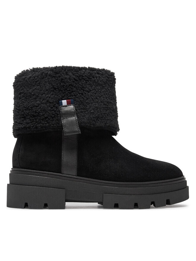 Ботильоны Tommy Hilfiger Faux Fur Suede Roll-Down Boot FW0FW08158 Negro, черный