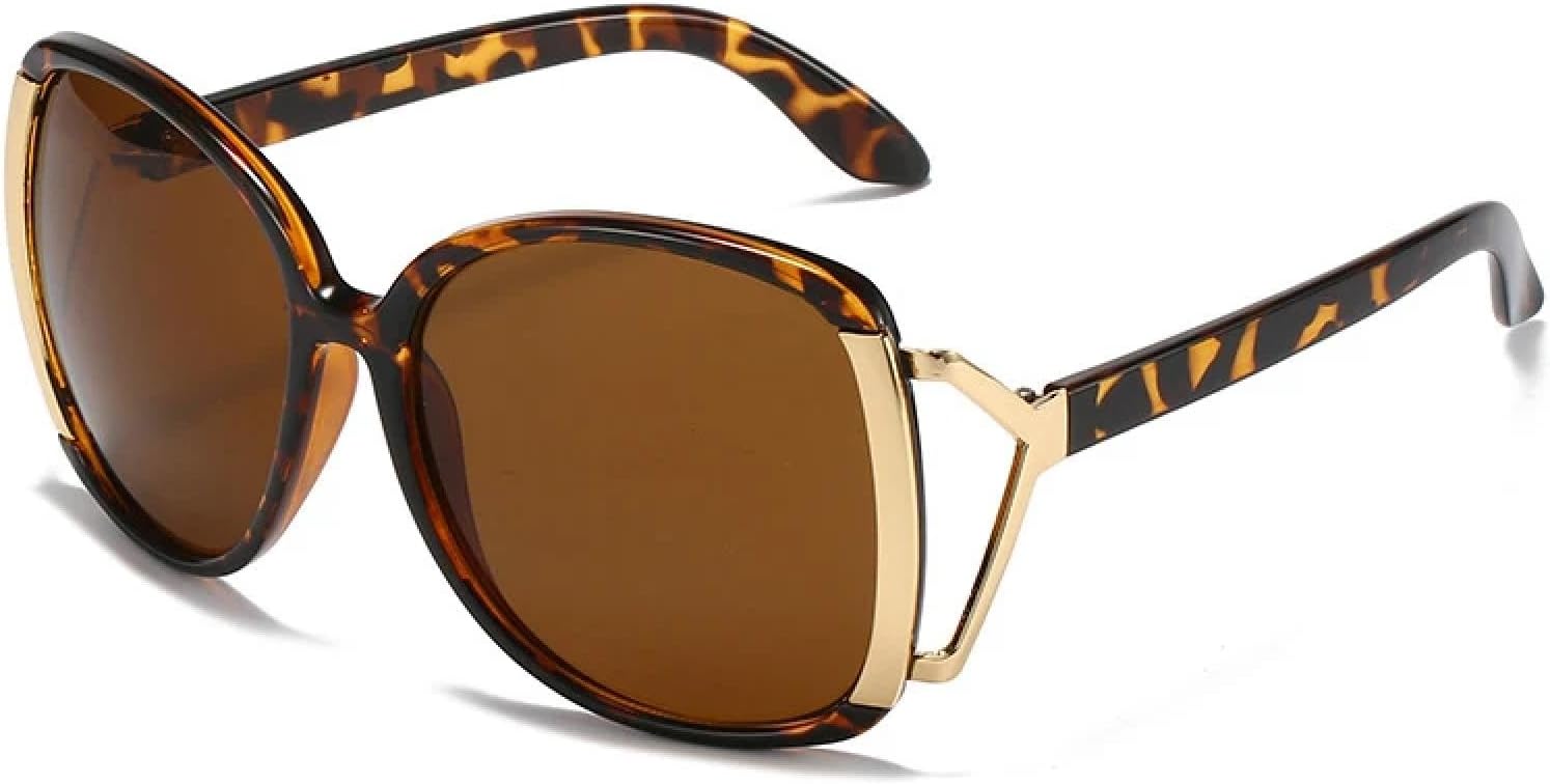 

Модные солнцезащитные очки в крупной овальной оправе для женщин, в стиле ретро, ​​роскошные солнцезащитные очки для мужчин, для путешествий и вождения, защита от УФ-излучения UV400 TKKTLLT, Leopard Brown