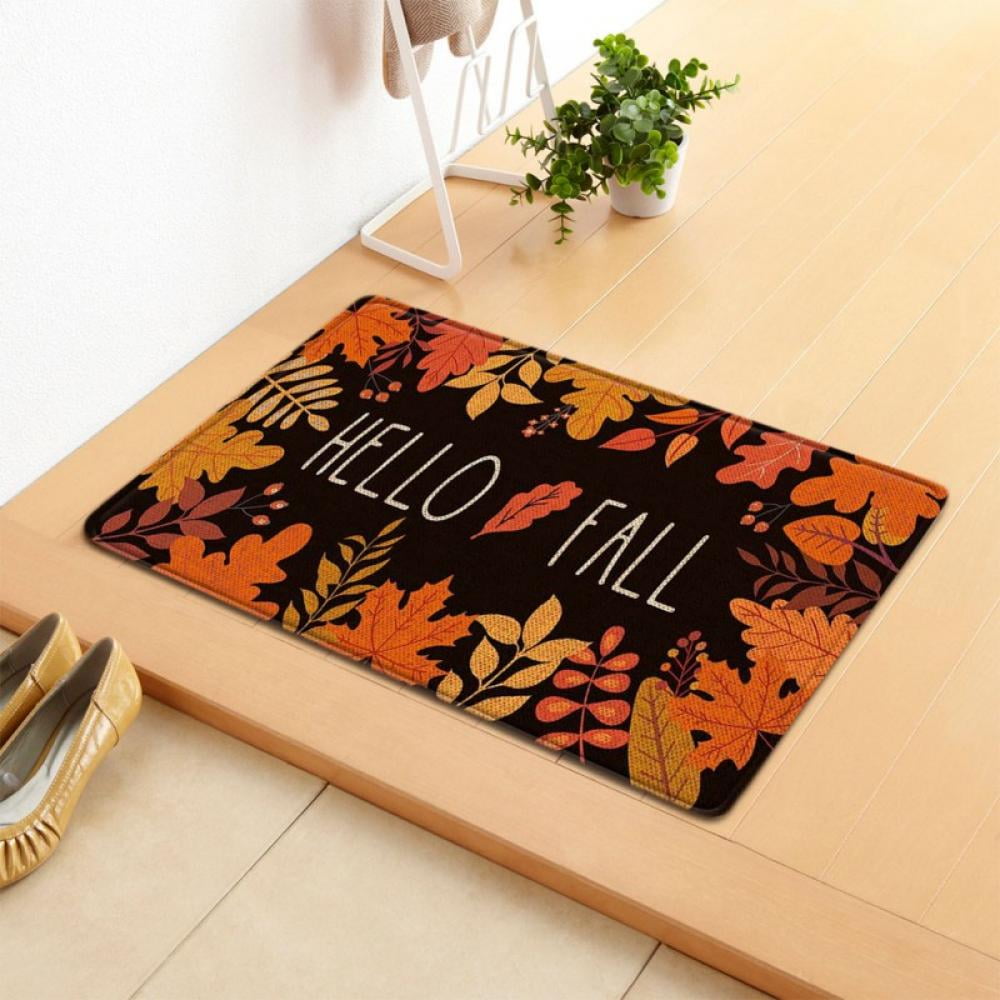 

Придверный коврик Hello Fall Area Rug 16 24 дюймов, оранжевый/черный